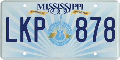 MS license plate LKP878
