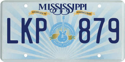 MS license plate LKP879