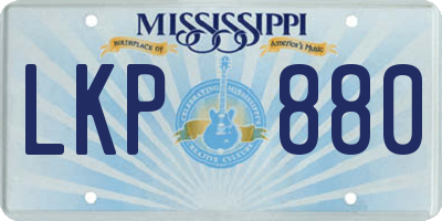 MS license plate LKP880