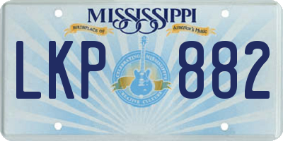 MS license plate LKP882