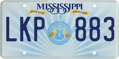 MS license plate LKP883