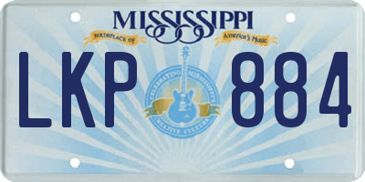 MS license plate LKP884