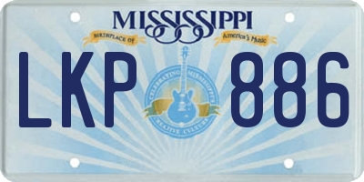 MS license plate LKP886
