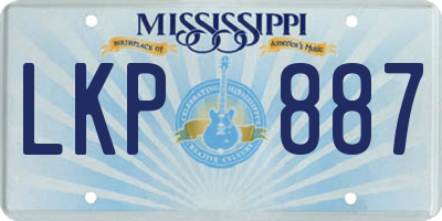 MS license plate LKP887