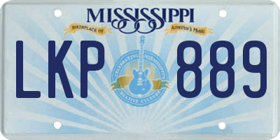MS license plate LKP889
