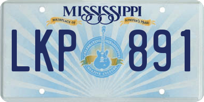 MS license plate LKP891