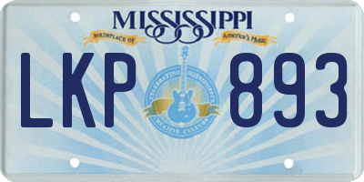 MS license plate LKP893