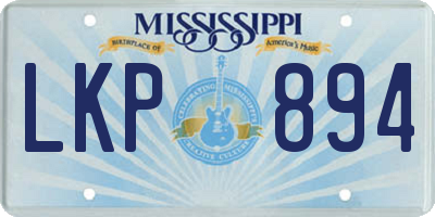 MS license plate LKP894