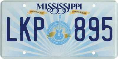 MS license plate LKP895