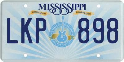 MS license plate LKP898