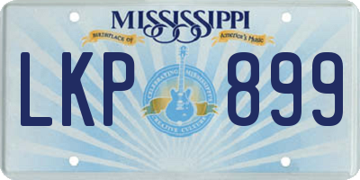 MS license plate LKP899