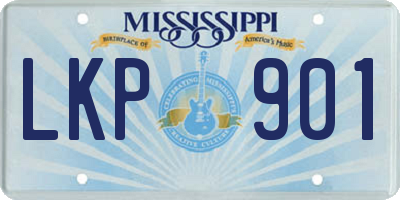 MS license plate LKP901