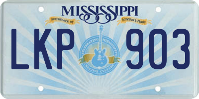 MS license plate LKP903