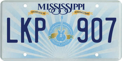 MS license plate LKP907