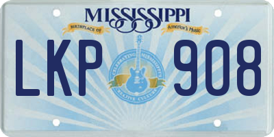 MS license plate LKP908