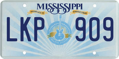 MS license plate LKP909