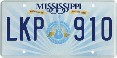 MS license plate LKP910