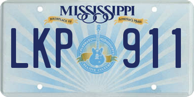 MS license plate LKP911