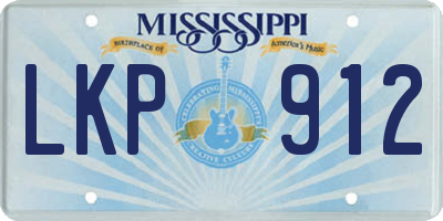 MS license plate LKP912
