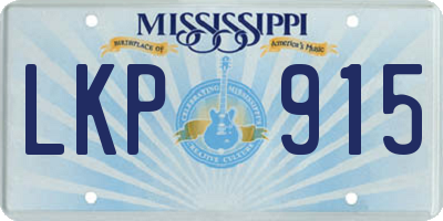 MS license plate LKP915