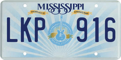 MS license plate LKP916