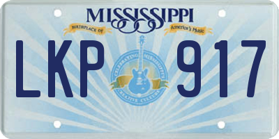 MS license plate LKP917