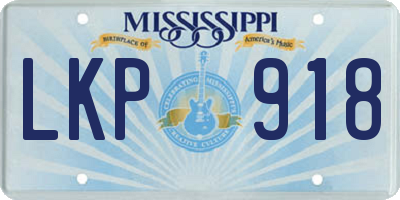 MS license plate LKP918