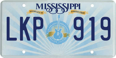 MS license plate LKP919
