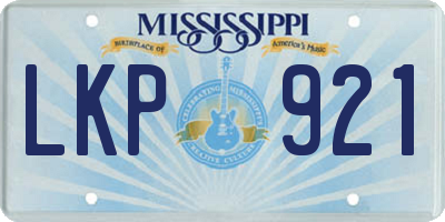 MS license plate LKP921