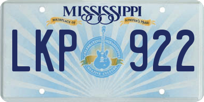 MS license plate LKP922