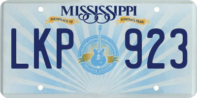 MS license plate LKP923