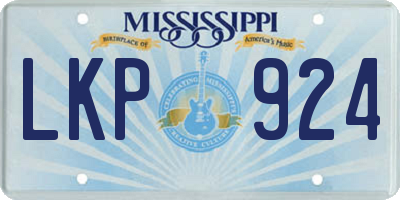 MS license plate LKP924