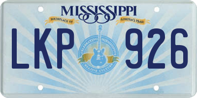 MS license plate LKP926