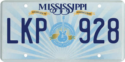 MS license plate LKP928
