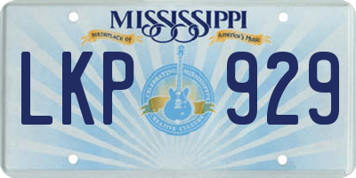 MS license plate LKP929