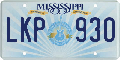 MS license plate LKP930