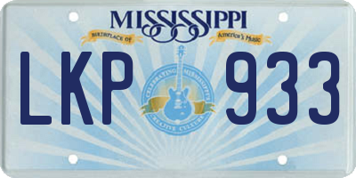 MS license plate LKP933