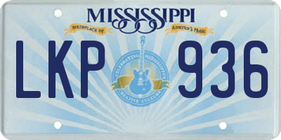 MS license plate LKP936