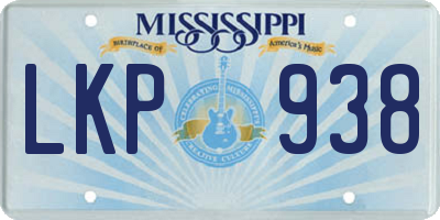 MS license plate LKP938