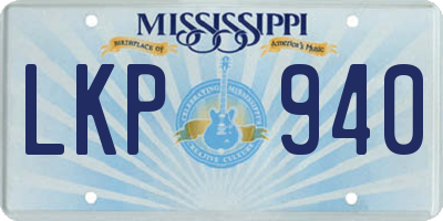 MS license plate LKP940