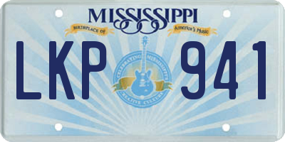 MS license plate LKP941