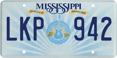 MS license plate LKP942