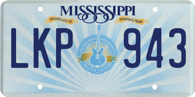 MS license plate LKP943
