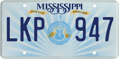 MS license plate LKP947