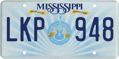 MS license plate LKP948