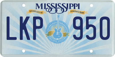 MS license plate LKP950