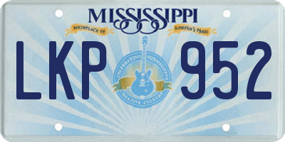 MS license plate LKP952