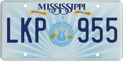 MS license plate LKP955