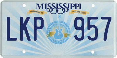 MS license plate LKP957