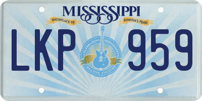 MS license plate LKP959